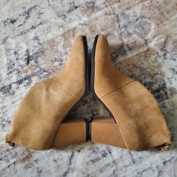 NWOT Dr. Scholl's Women's All Good Zipper Almond Toe Leather Booties camel, Sz 9 - Picture 5 of 12